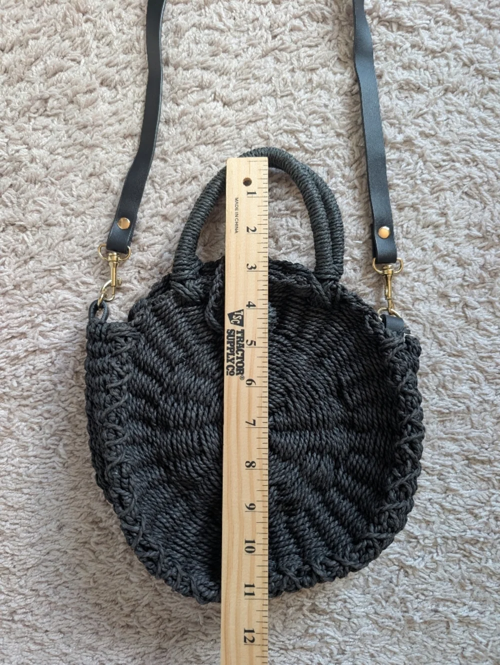 Bujibaja by Hat Attack Black Woven Straw Circle Bag - Picture 5 of 9